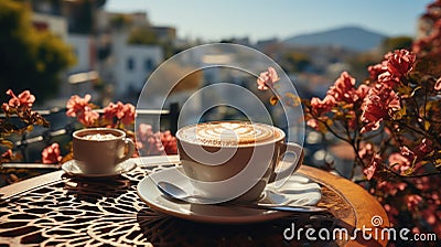 Serenity in a Sip: Capturing Coffee Bliss at the Cafe Stock Photo