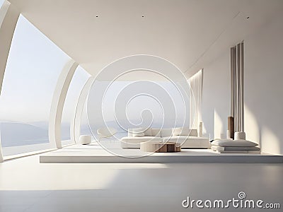 Serenity in Structure. Exploring Minimalist Architecture and Tranquil Spaces. Stock Photo