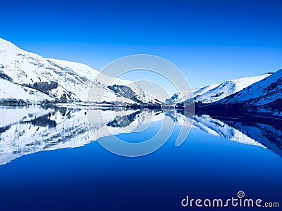 Serenity and tranquility Winter in Wales Stock Photo