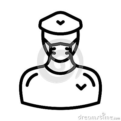 Sergeant Wearing mask Vector Icon which can easily modify or edit Vector Illustration