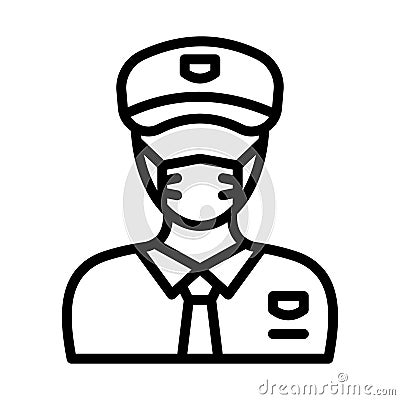 Sergeant Wearing mask Vector Icon which can easily modify or edit Vector Illustration