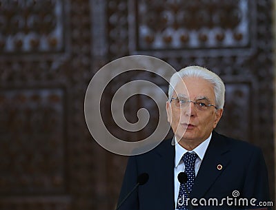 SERGIO MATTARELLA AND KLAUS IOHANNIS Editorial Stock Photo