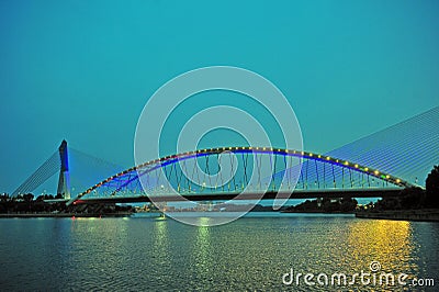 SERI SAUJANA BRIDGE - PUTRAJAYA Editorial Stock Photo