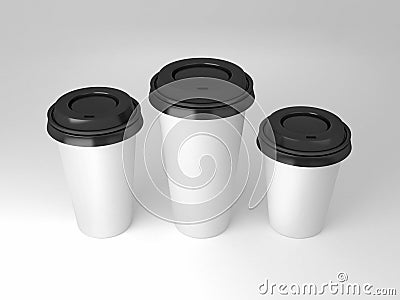 Serial image paper coffee cups for presentation logo or illustration Cartoon Illustration