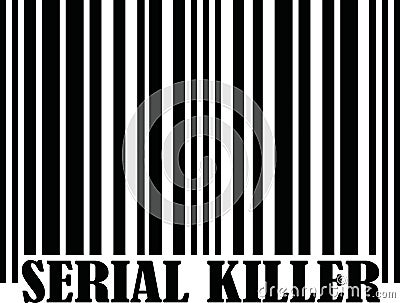 Serial Killer with barcode Vector Illustration