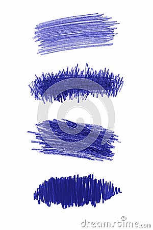 Series of blue pencil strokes Stock Photo