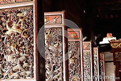 A series of doors in the Temple of Confucius, the largest of the.Yunnan, China. Jianshui, Yunnan, China Editorial Stock Photo