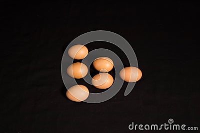 Eggs number counting six Stock Photo