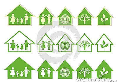 Series Green House Icons Vector Illustration