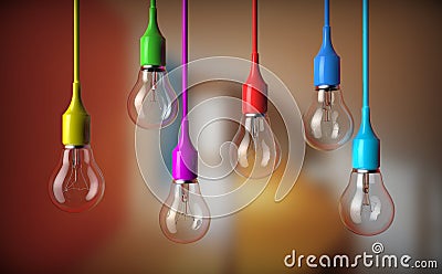 Series of light bulbs Stock Photo