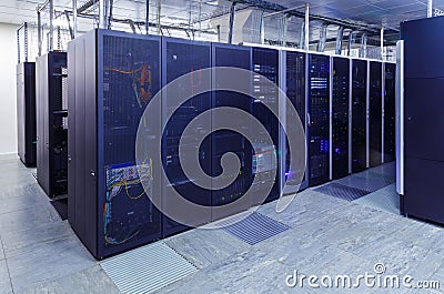 Series mainframe data center server room Stock Photo