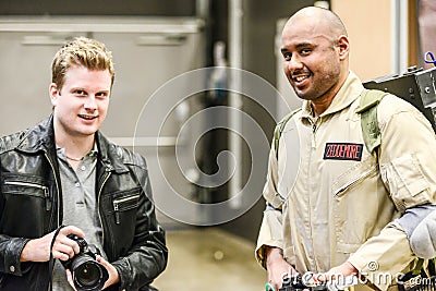 Series of photography at comic con convention, on Ghostbuster like people Editorial Stock Photo