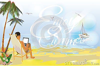 Series of relax summer backgrounds. Vector Illustration