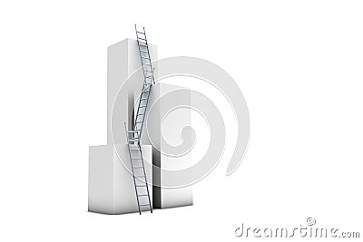 Series of rising ladders Stock Photo