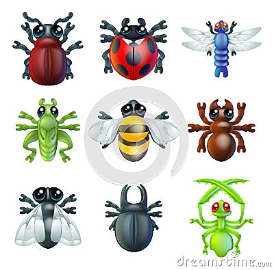 Insect bug icons Vector Illustration