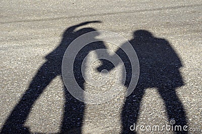 A series of silhouettes of young lovers Stock Photo