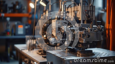 A series of small inconuous sensors attached to various pieces of machinery allowing for constant monitoring and data Stock Photo