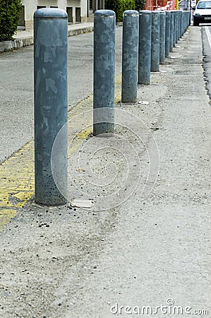 Series of traffic poles Stock Photo