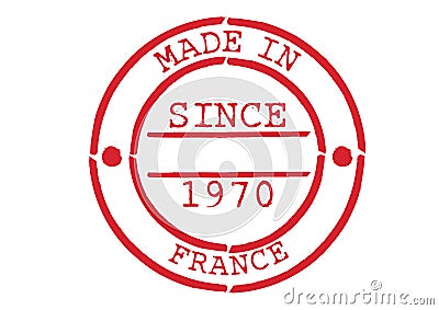 Various Rubber Stamp Made in France Stock Photo