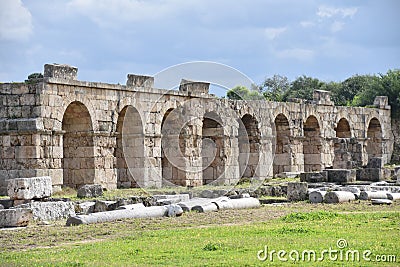 Series of Vaulted Arches at Circus Maximus Ruins, Tyre Stock Photo