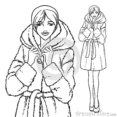 https://thumbs.dreamstime.com/x/series-woman-fur-coat-elegant-beautiful-wears-winter-clothes-vector-monochrome-hand-drawing-46876706.jpg