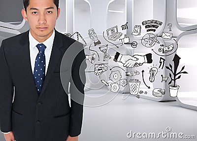 Serious asian businessman Stock Photo