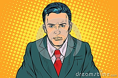 Serious businessman man Vector Illustration