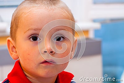 Serious child face Stock Photo