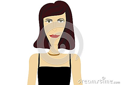 Serious lady in evening dress Stock Photo