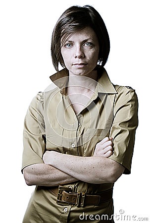 Serious Looking 30s Female Stock Photo