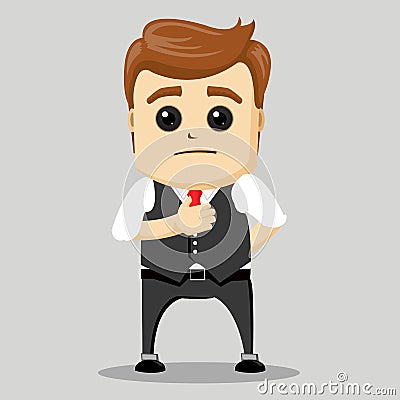 Serious male. Businessman in a suite. Business Motivation Leadership. Vector Illustration