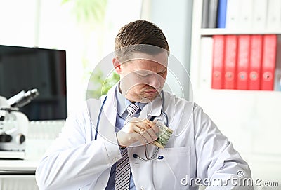 Serious man in clinic Stock Photo