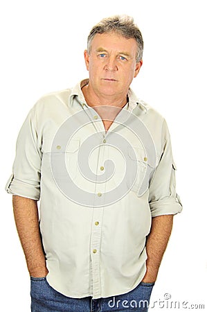 Serious Middle Aged Man Stock Photo