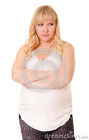 Serious pregnant woman Stock Photo