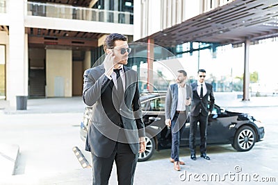 Bodyguard`s Primary Objective Is To Safeguard Boss Stock Photo