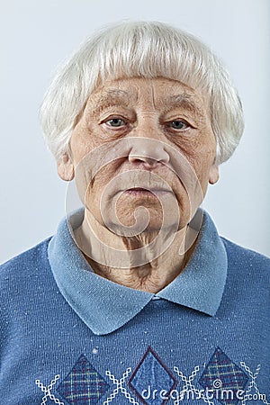 Serious senior woman Stock Photo