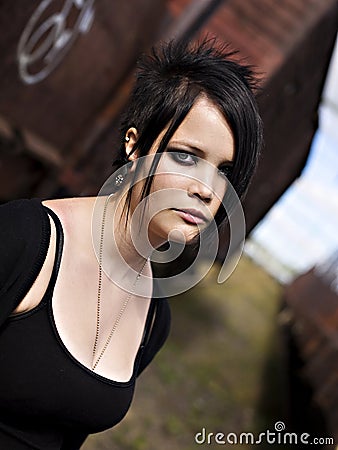 Serious teenager with attitude Stock Photo