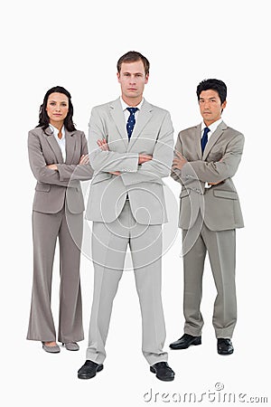 Serious young businessteam standing together Stock Photo