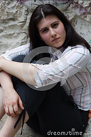 Serious Young Woman Stock Photo