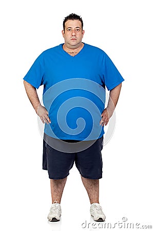 Seriously fat man Stock Photo