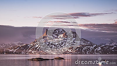 Sermitsiaq, the mountain of Nuuk, the capital of Greenland Stock Photo