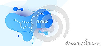 Serotonin hormone structural chemical formula Vector Illustration