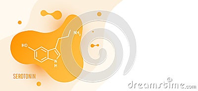 Serotonin hormone structural chemical formula Vector Illustration