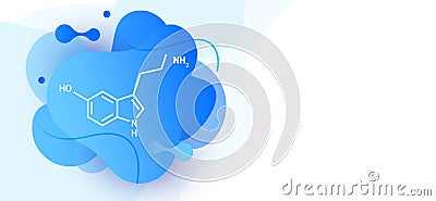 Serotonin hormone structural chemical formula Vector Illustration