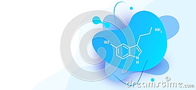 Serotonin hormone structural chemical formula Vector Illustration