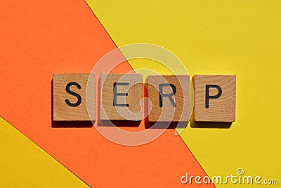 SERP acronym as banner headline Stock Photo