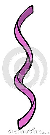 Serpentine. Nice decoration for the holidays. Decorative crimson ribbon rolled into a spiral Vector Illustration