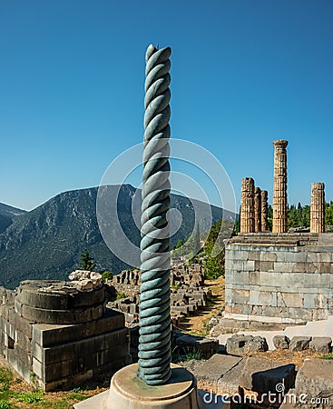 Impressions of the famous ancient site of Delphi in Northern Greece Stock Photo