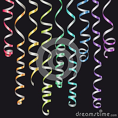 Serpentine ribbons set Vector Illustration