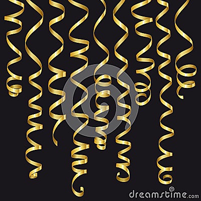 Serpentine ribbons set Vector Illustration